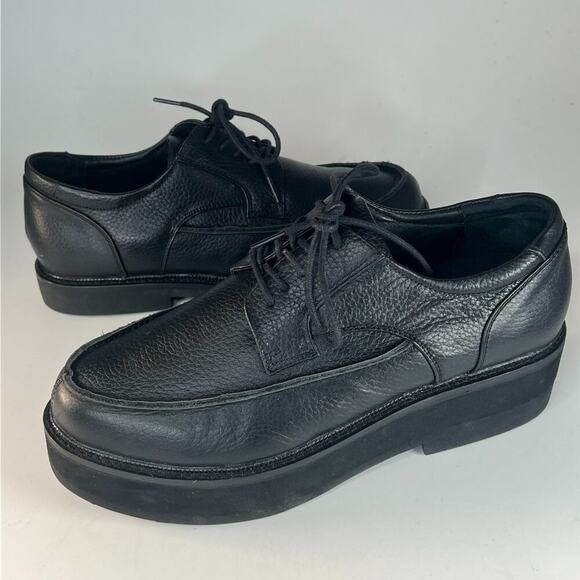 Apex Uneven Legs Lexington Moc Toe Black Leather Oxford Shoes Men 9.5 NWOT - Picture 1 of 13